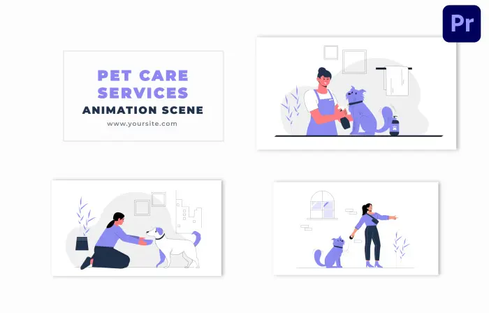 Pet Wellness 2D Character Animation Scene